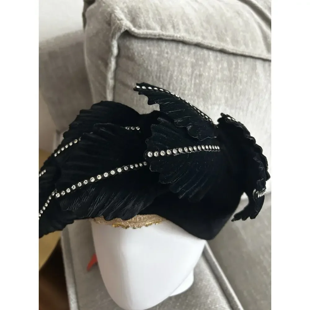 Jack McConnell Black Hat Rhinestones Church Derby EUC